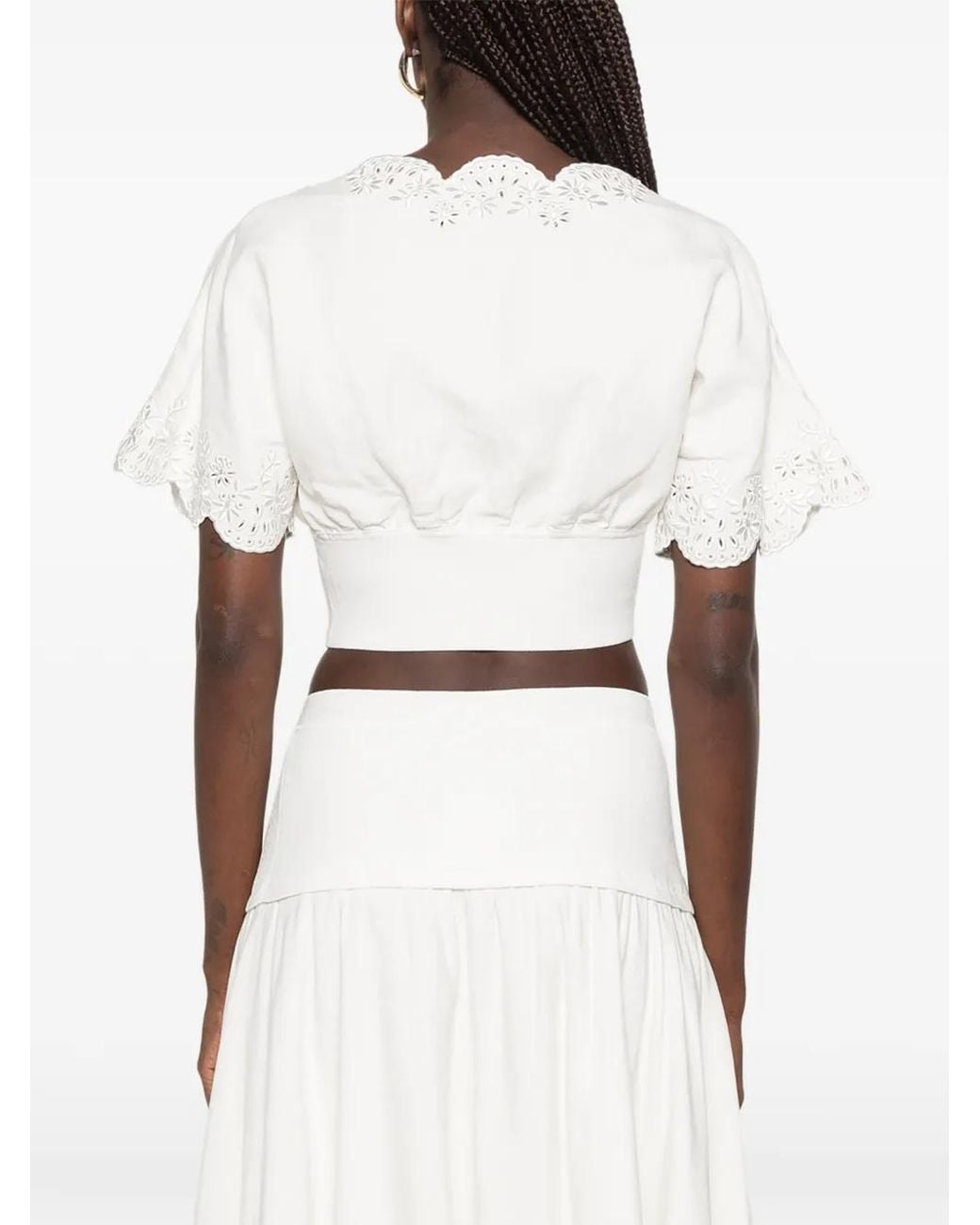 Jonathan Simkhai White Delphina Crop Top