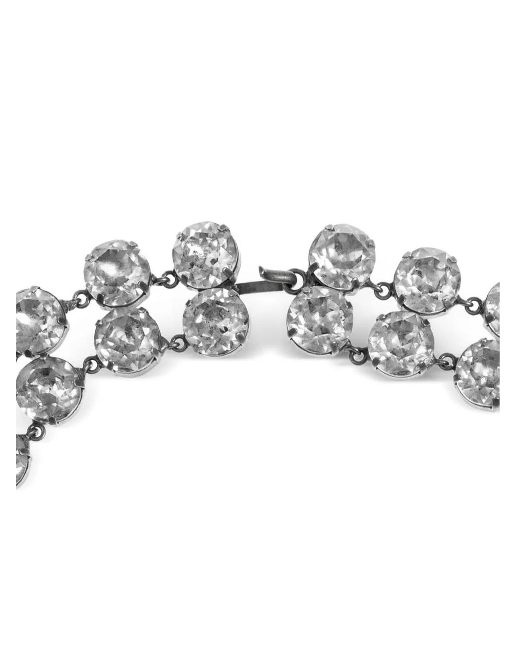 Balenciaga Metallic Crystal-Embellished Double-Strand Necklace
