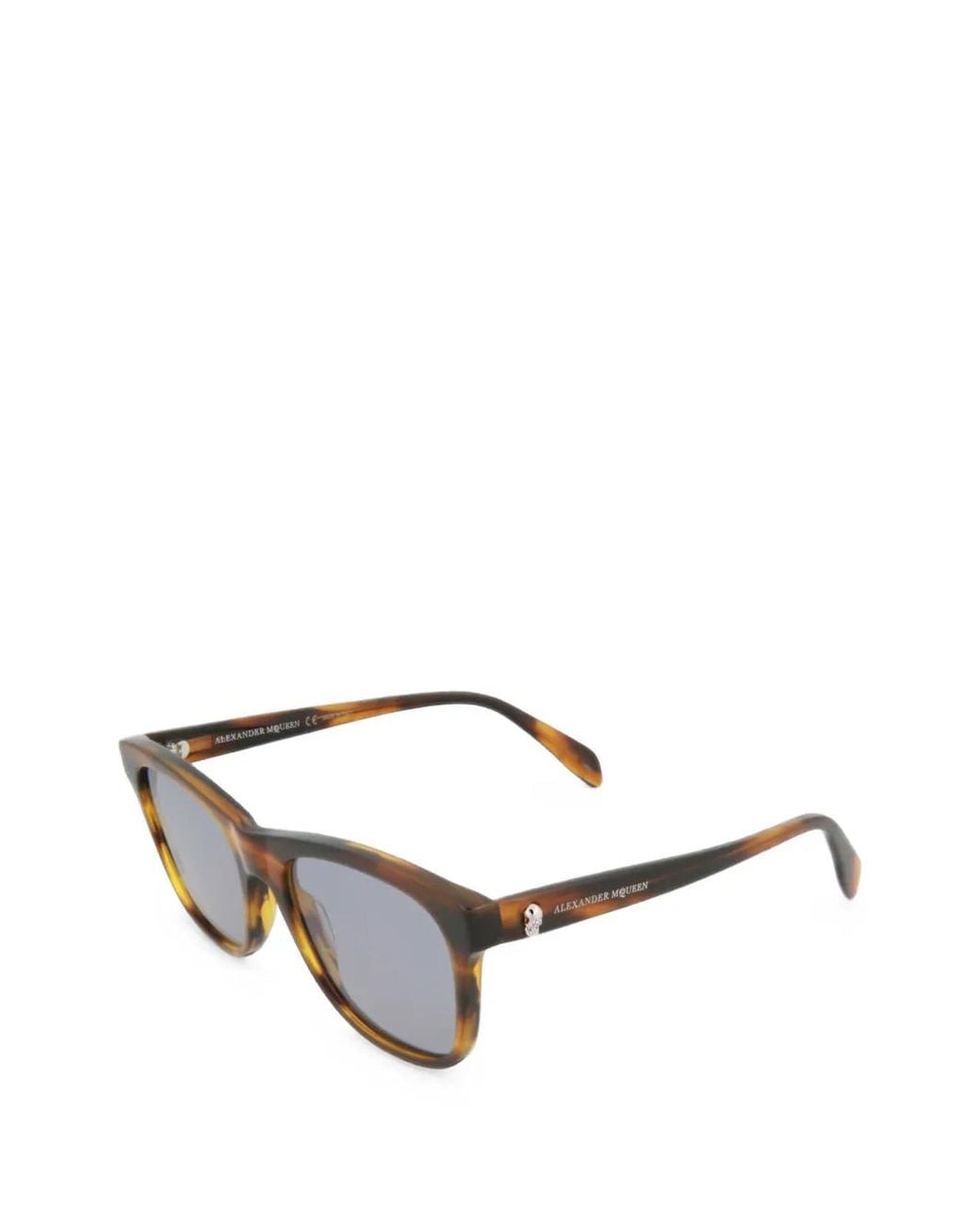 McQueen Metallic Tortoiseshell-Effect Skull Sunglasses