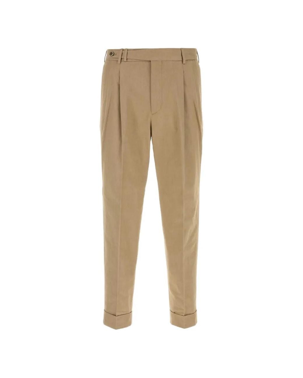 PT Torino Natural Cuffed Tapered Trousers for men