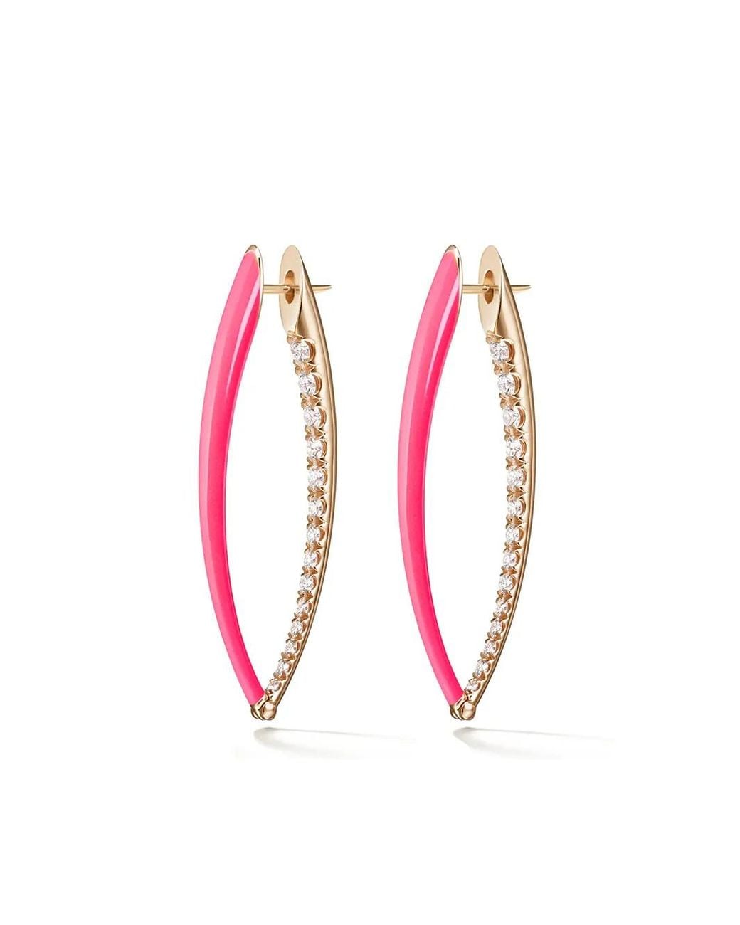 Melissa Kaye White 18Kt And Diamond Cristina Large Hoop Earrings