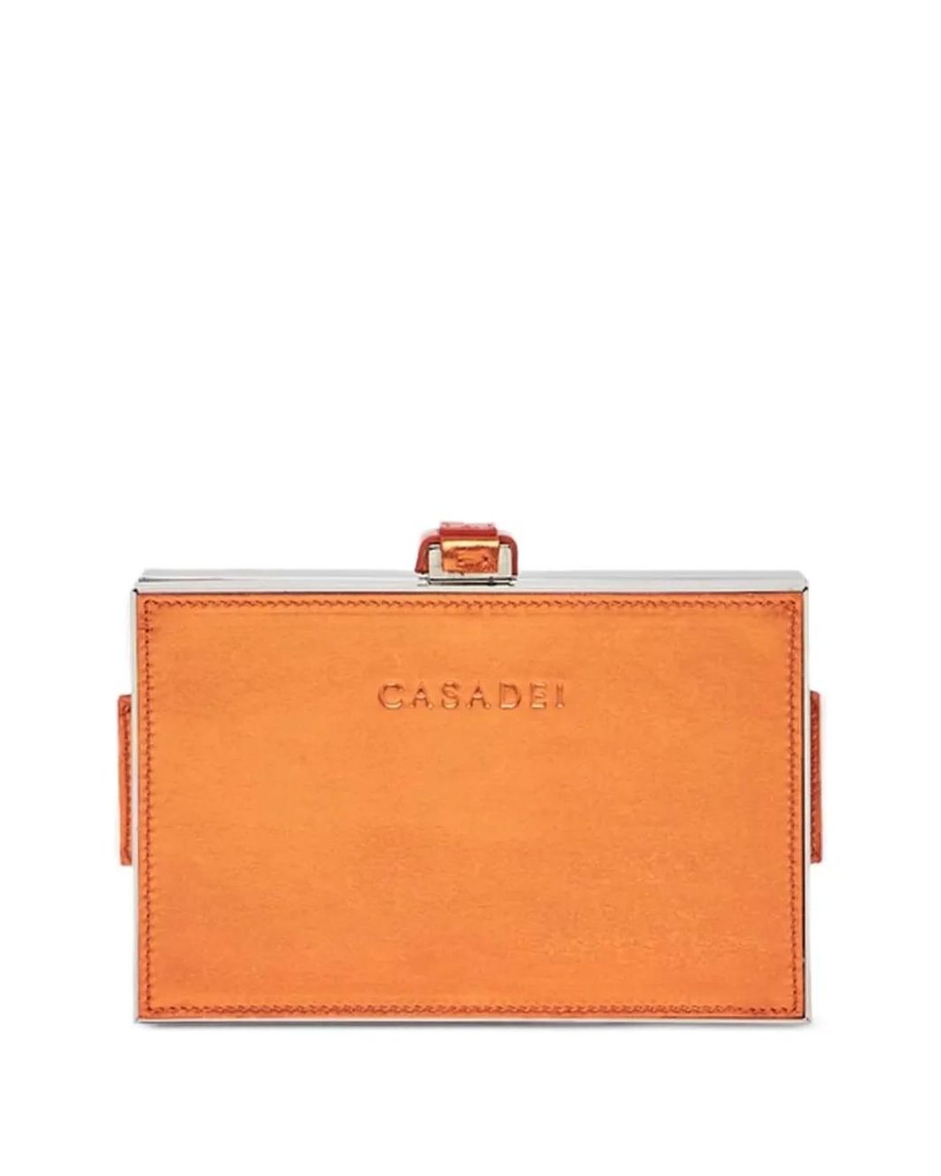Casadei Orange Logo-Patch Clutch Bag
