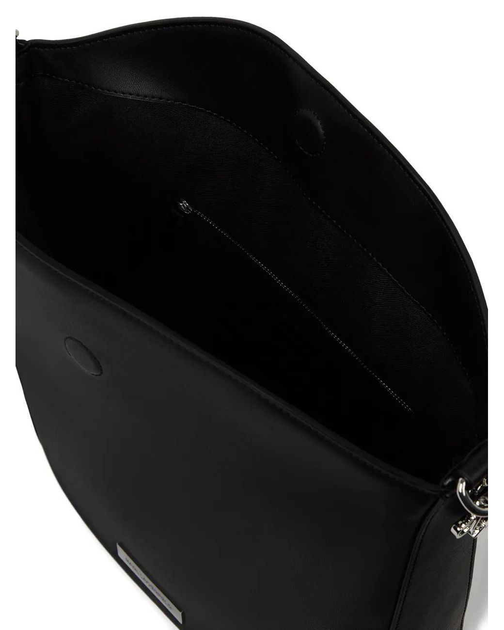 Karl Lagerfeld Black Ikon Logo-Plaque Shoulder Bag