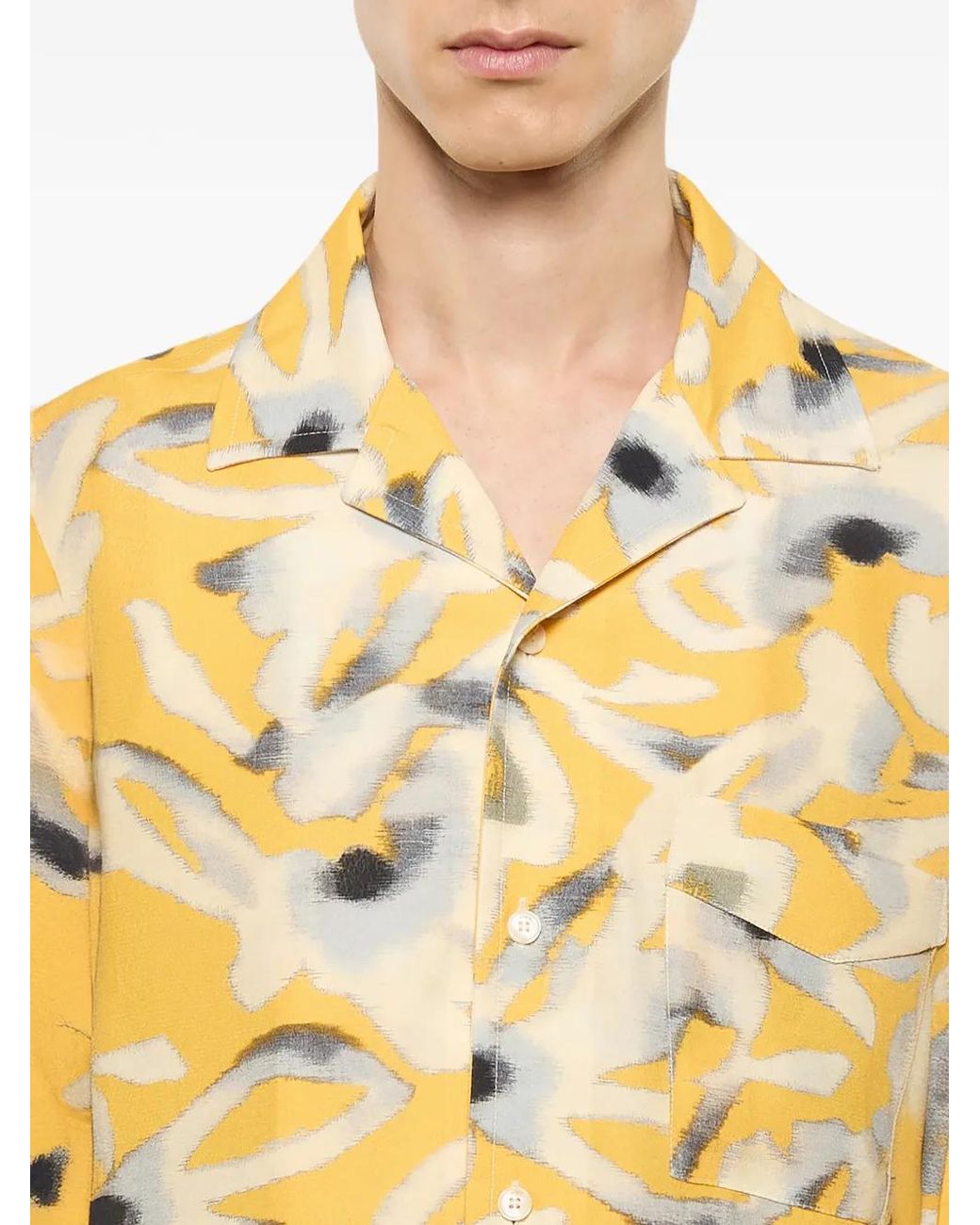 Laneus Metallic Floral-Pattern Shirt for men