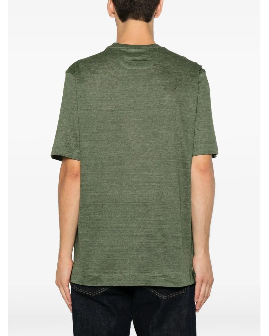 Zegna Green Crew-Neck T-Shirt for men