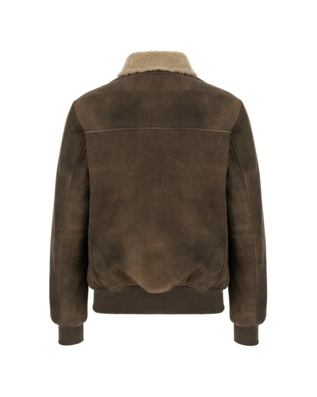 Colamarino Brown Shearling Bomber Jacket for men
