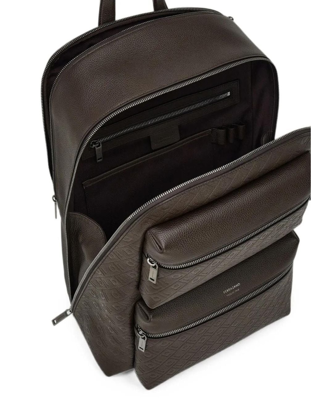 Ferragamo Black Monogram Backpack for men