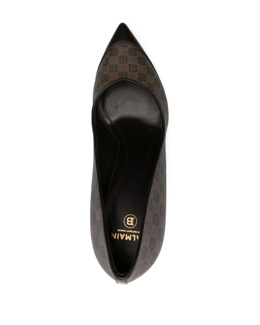 Balmain Brown 100Mm Monogrammed Pumps