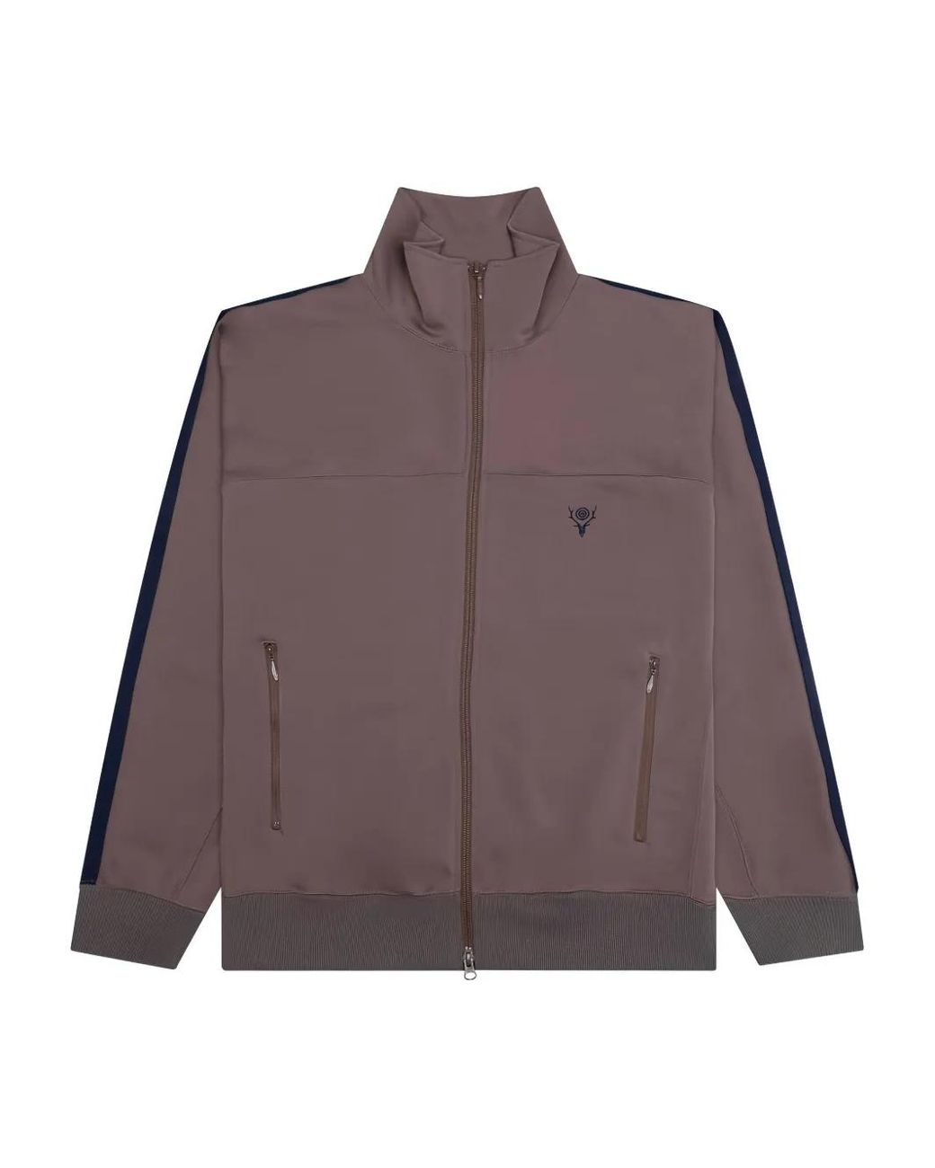 South2 West8 Purple Embroidered-Logo Jacket for men