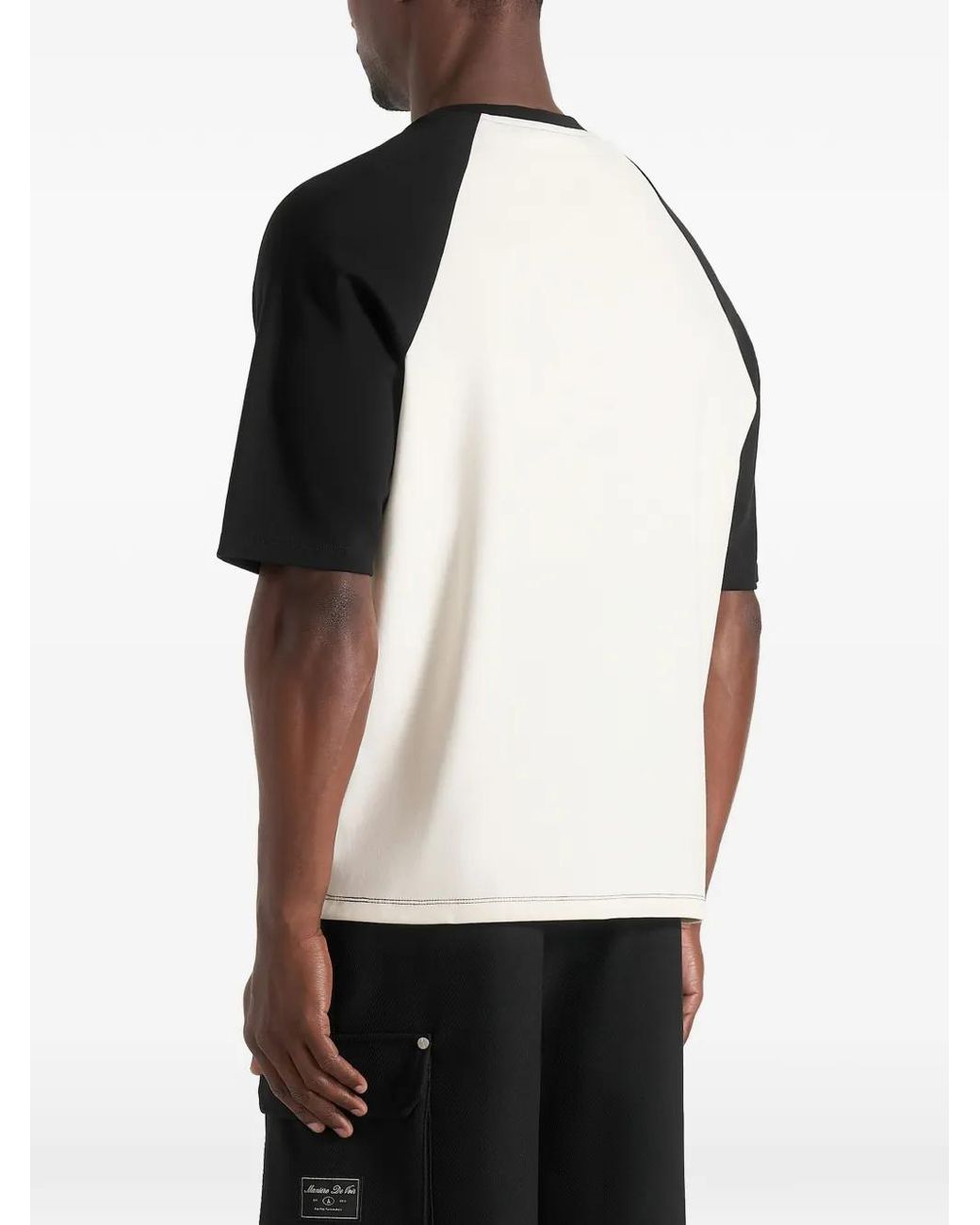 Manière De Voir Black Signature Raglan Cotton T-Shirt