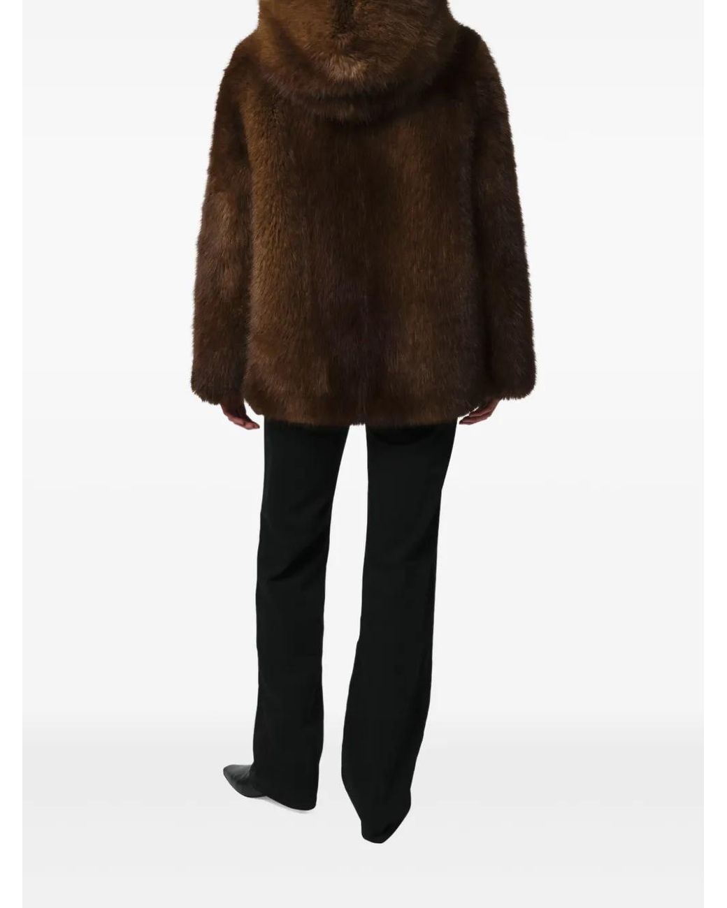 Apparis Brown Katin Hooded Jacket