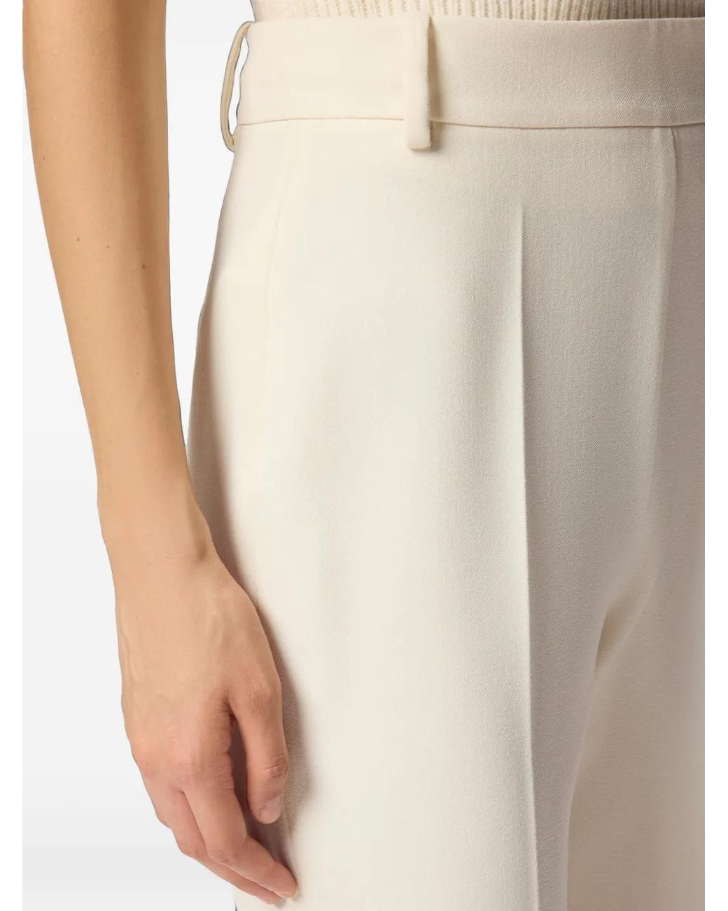 Pinko White "Pita" Crepe Poly Trousers
