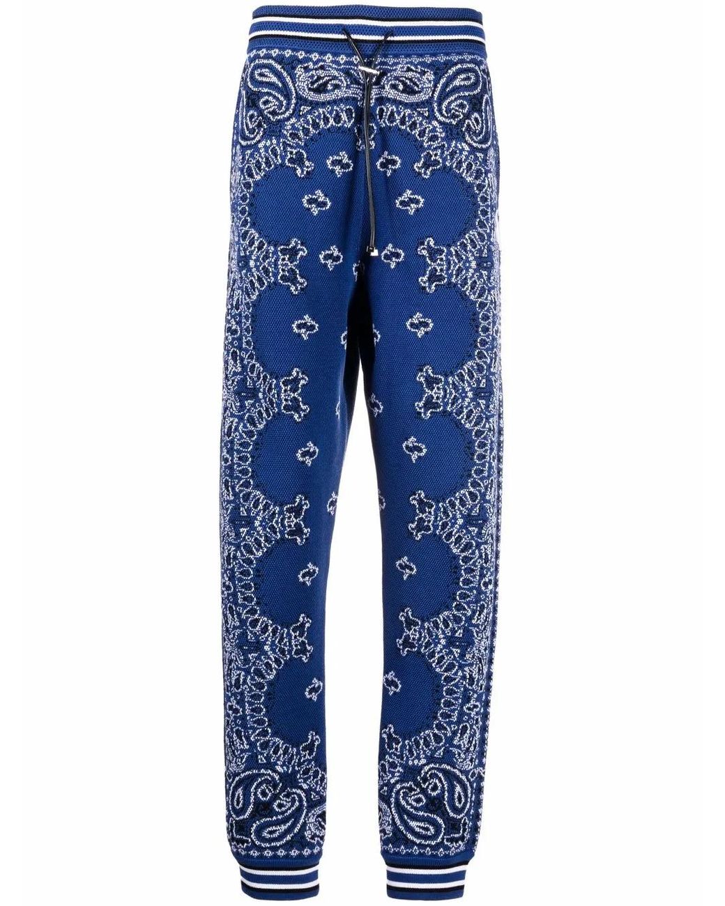 Amiri Blue Bandana-Print Track Trousers for men