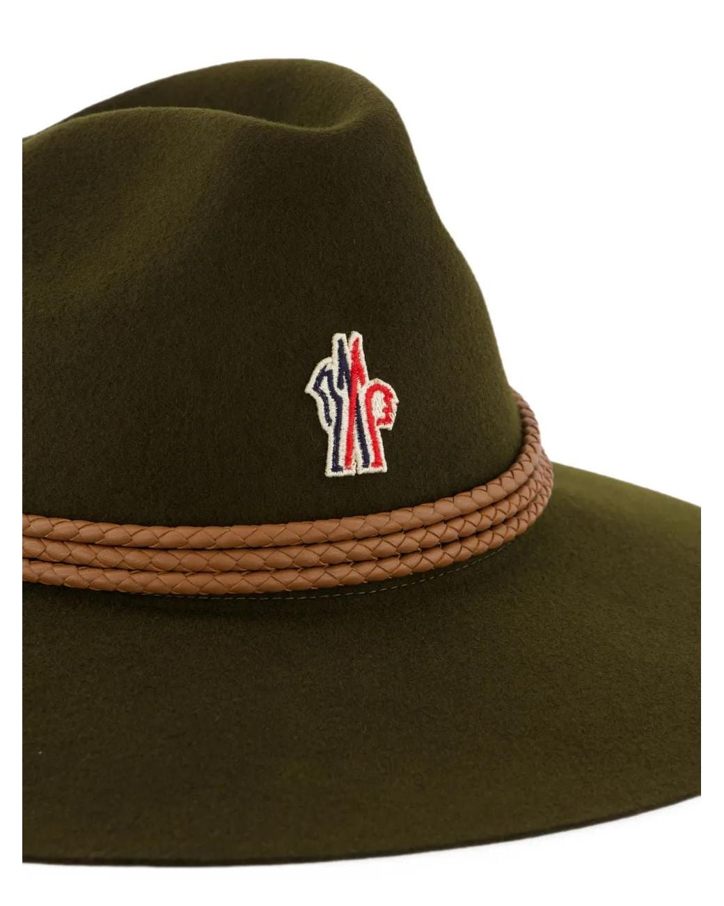 Moncler Green Logo-Appliqué Wide-Brim Hat for men