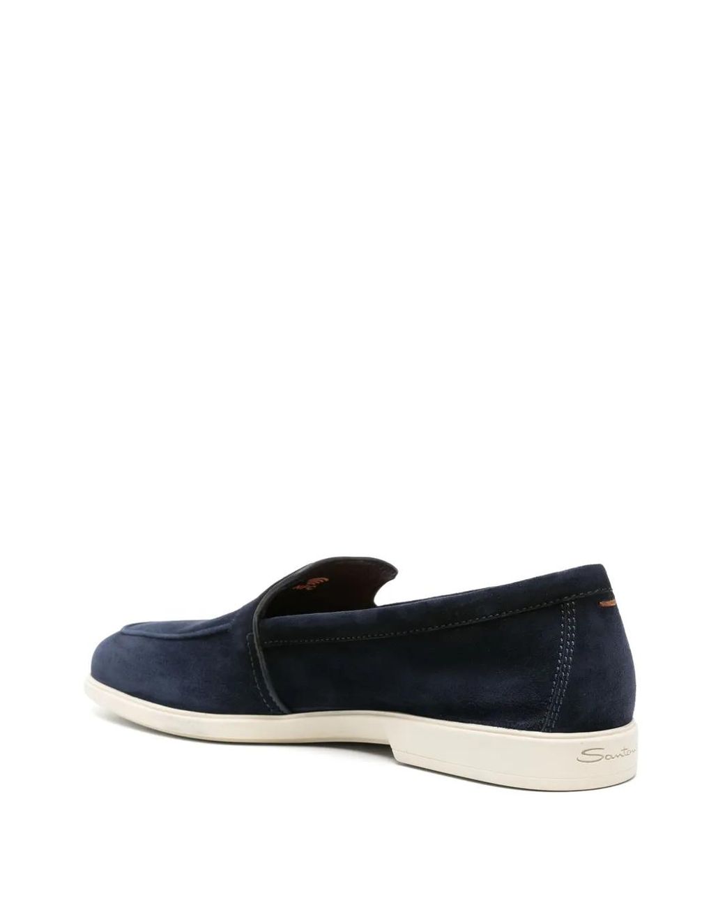 Santoni Blue Suede Moccasin for men