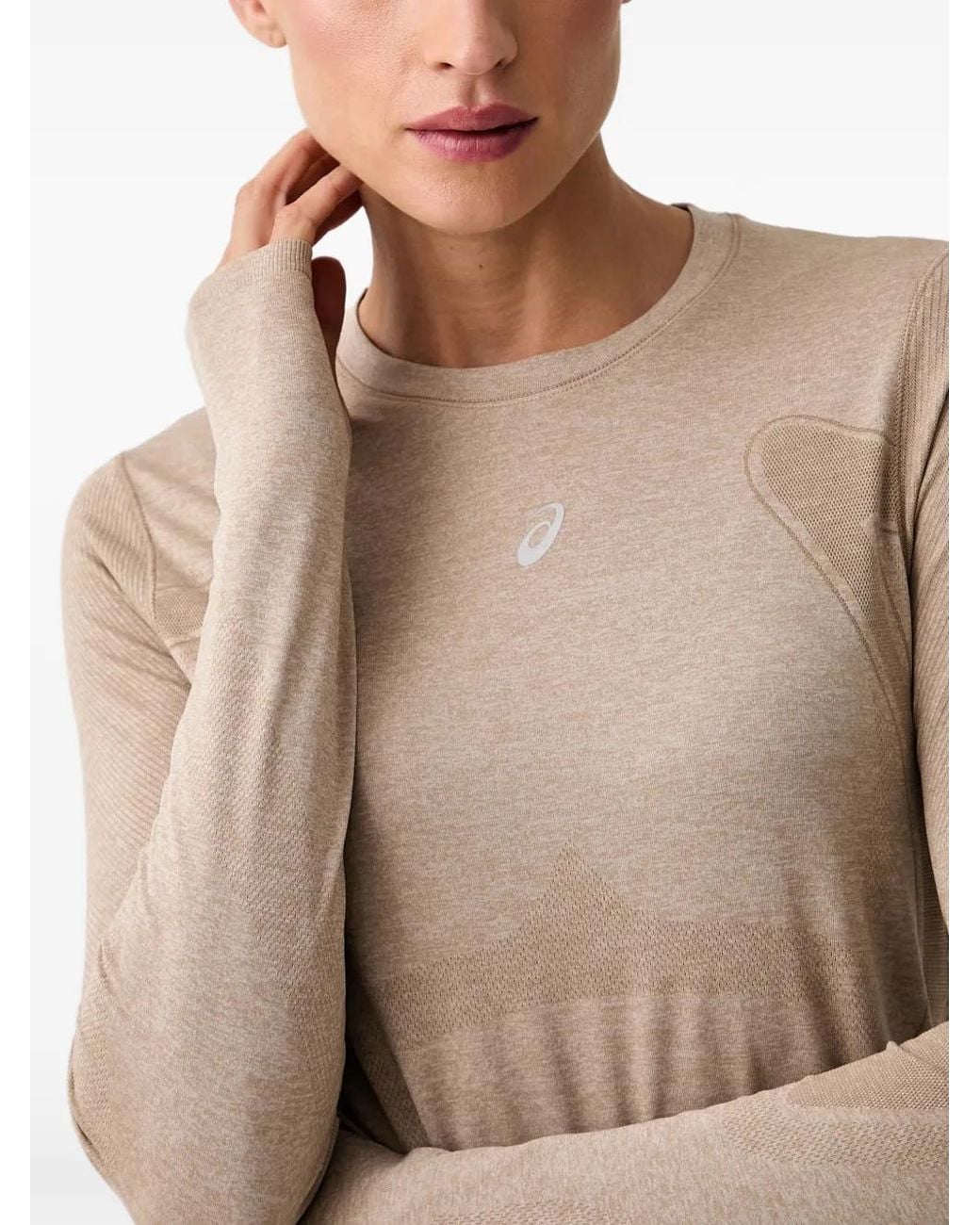 Asics Natural T-Shirt À Manches Longues Sans Coutures Road