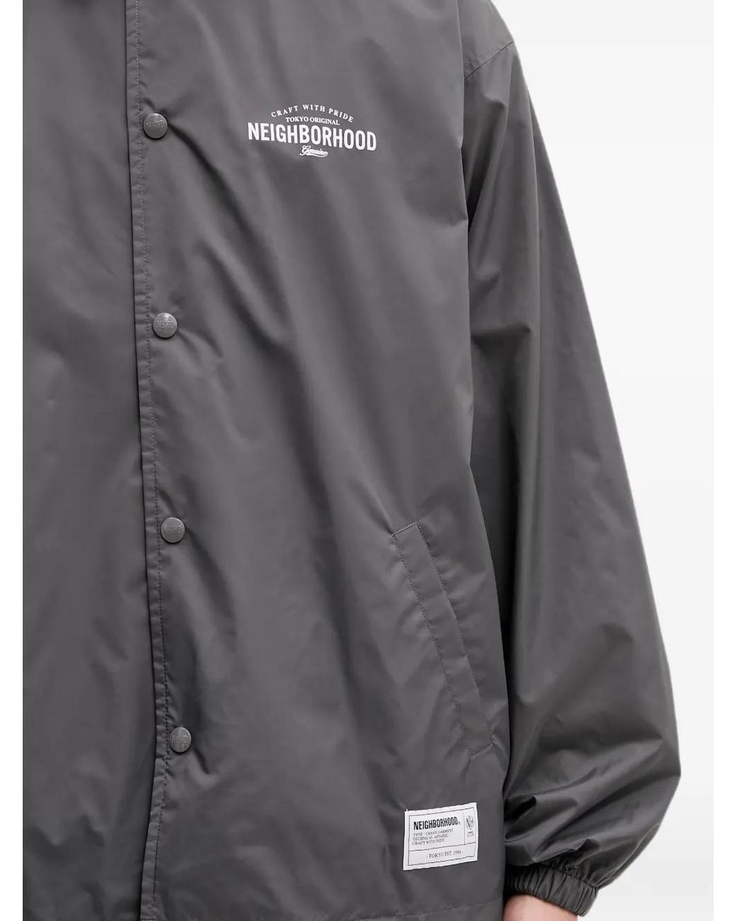Neighborhood Gray Logo-Print Shirt Jacket for men