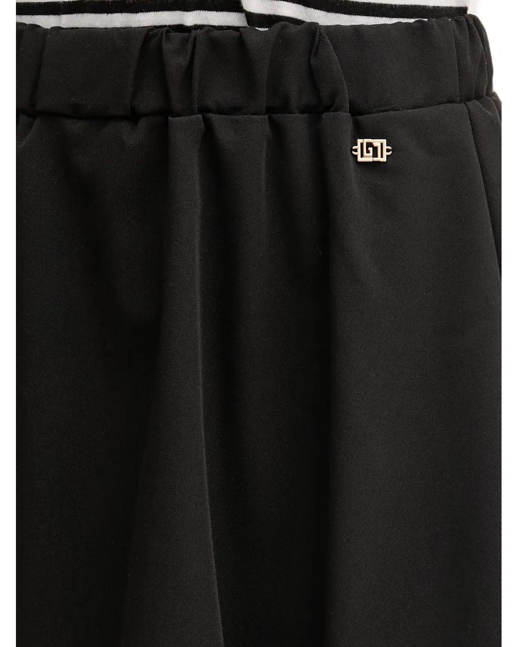 GAUDI Black Elasticated Logo-Plaque Mini Skirt