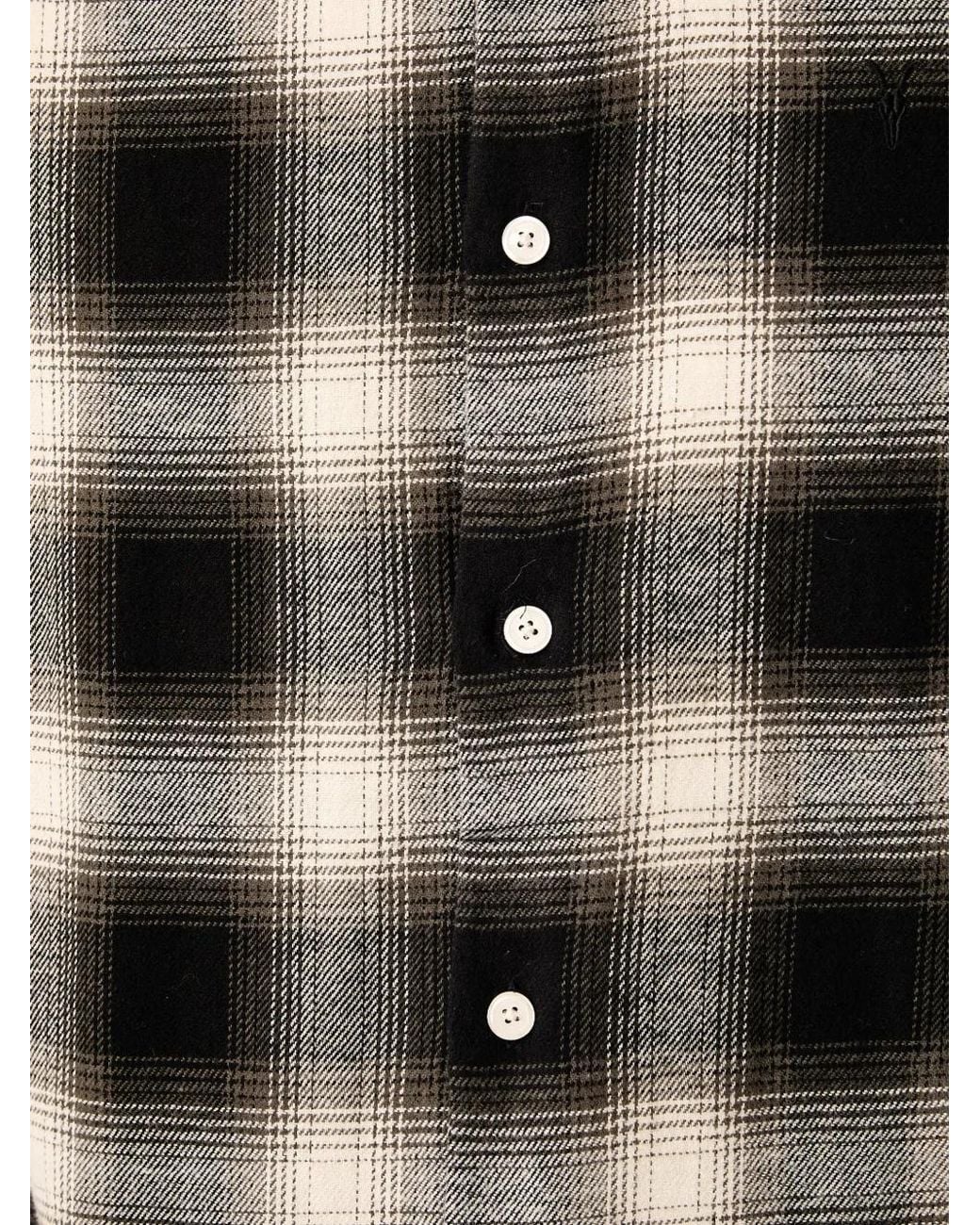 AllSaints Black Baseline Long-Sleeve Check Shirt for men