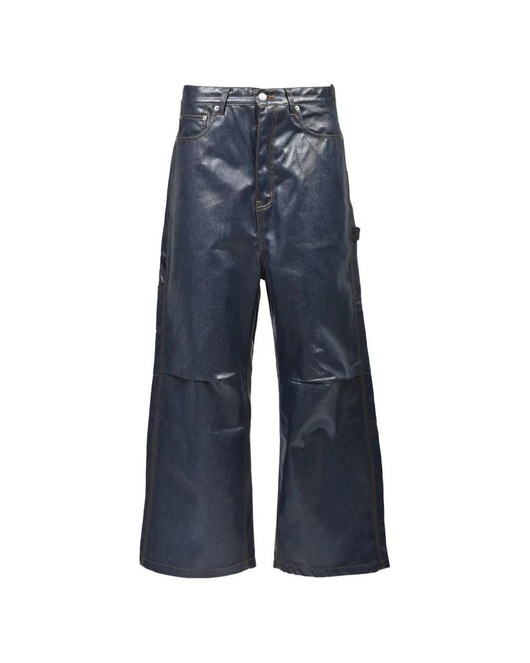 BREATH Blue Coated Logo-Patch Jeans for men