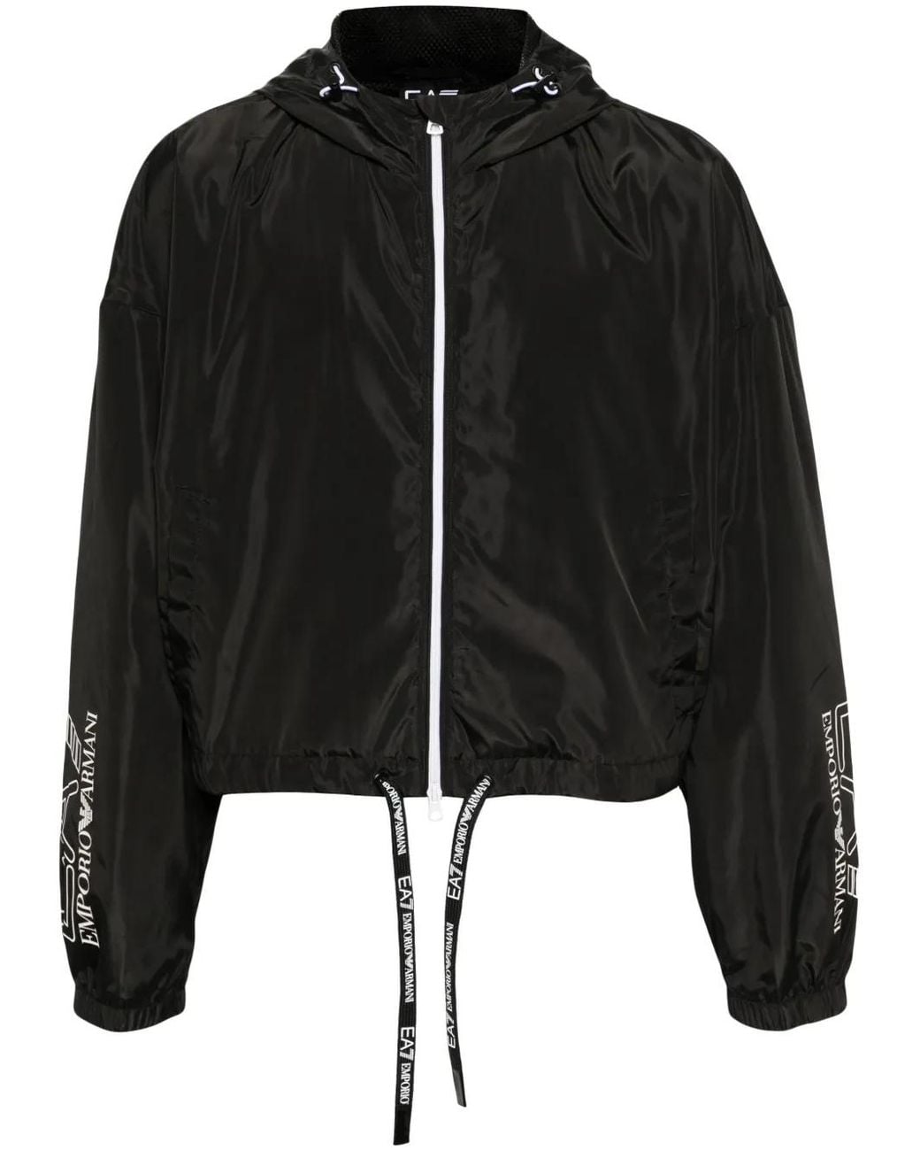 EA7 Black Logo-Print Jacket