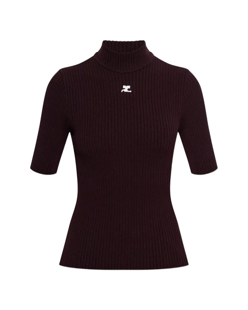 Courreges Purple Reedition Short Sleeves Rib Knit Sweater