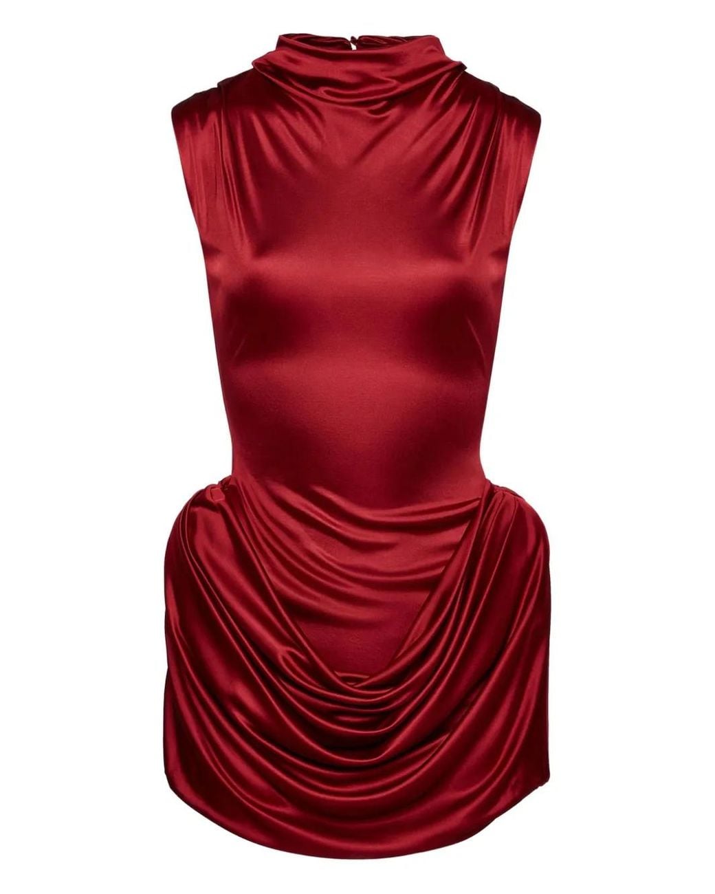 Magda Butrym Red Draped Mini Dress