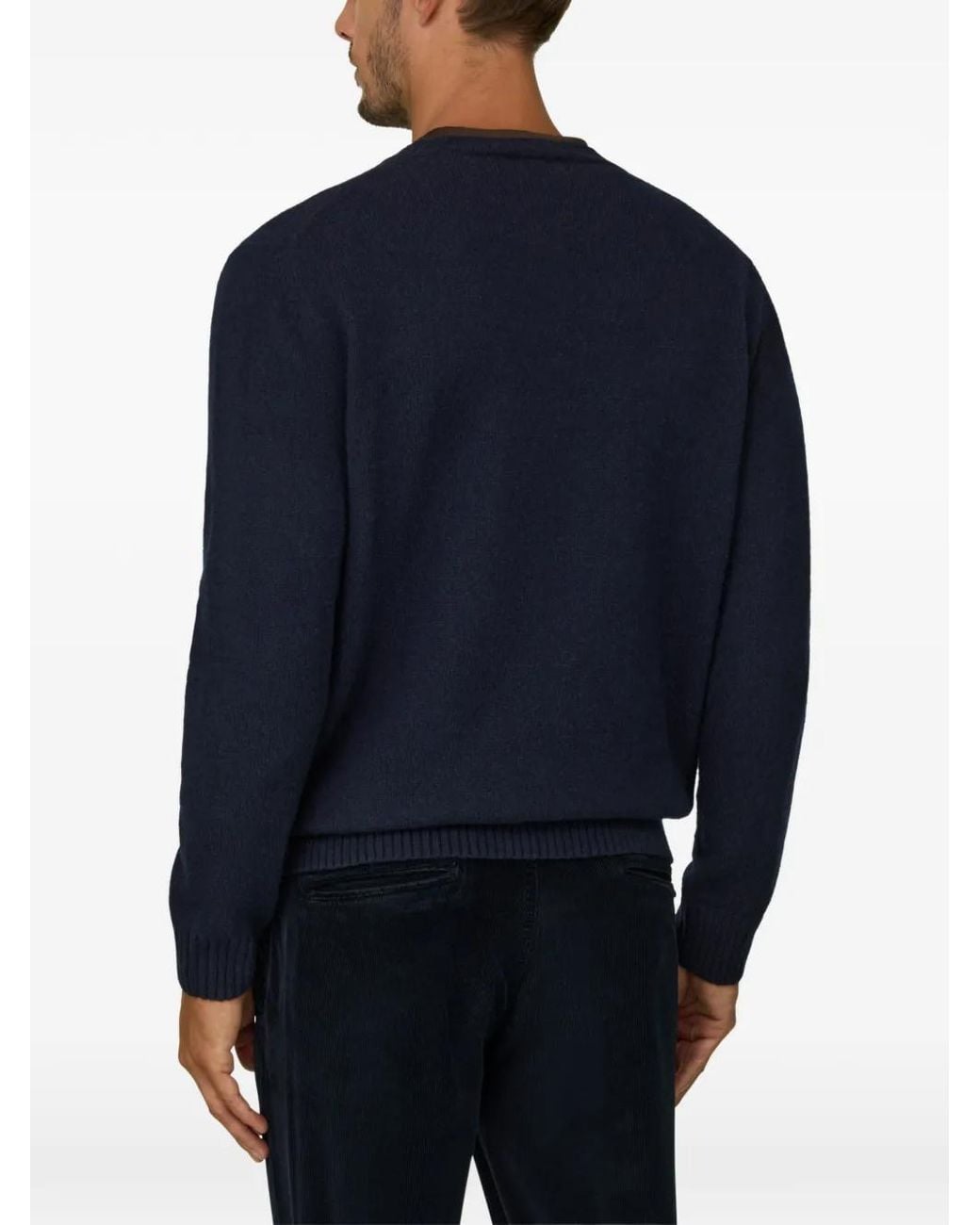 Boggi Blue Crew Neck Jumper for men