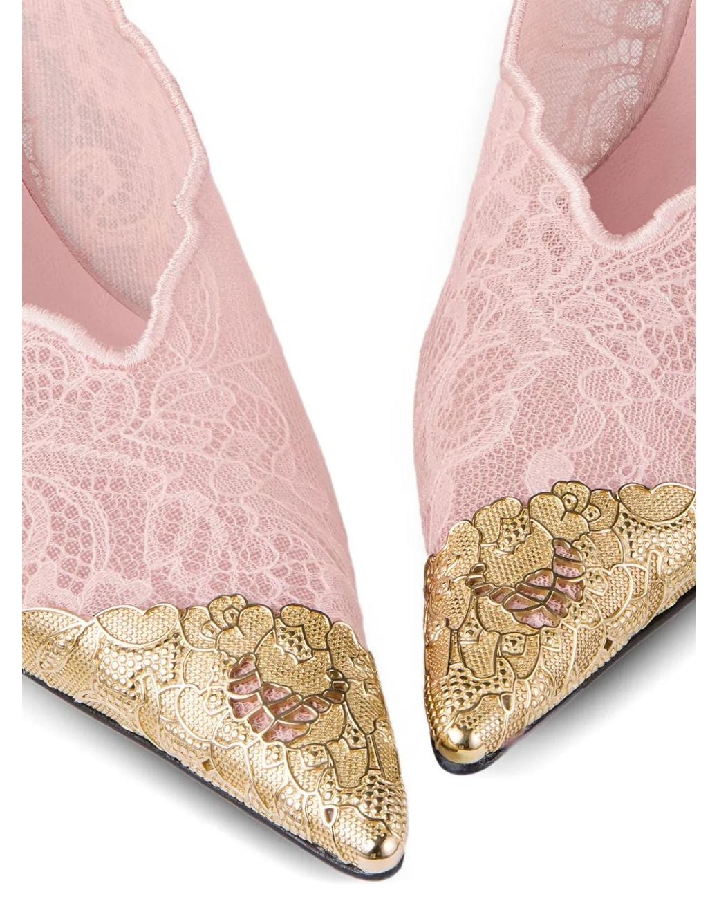 Jimmy Choo Pink Faiz Lace Pumps