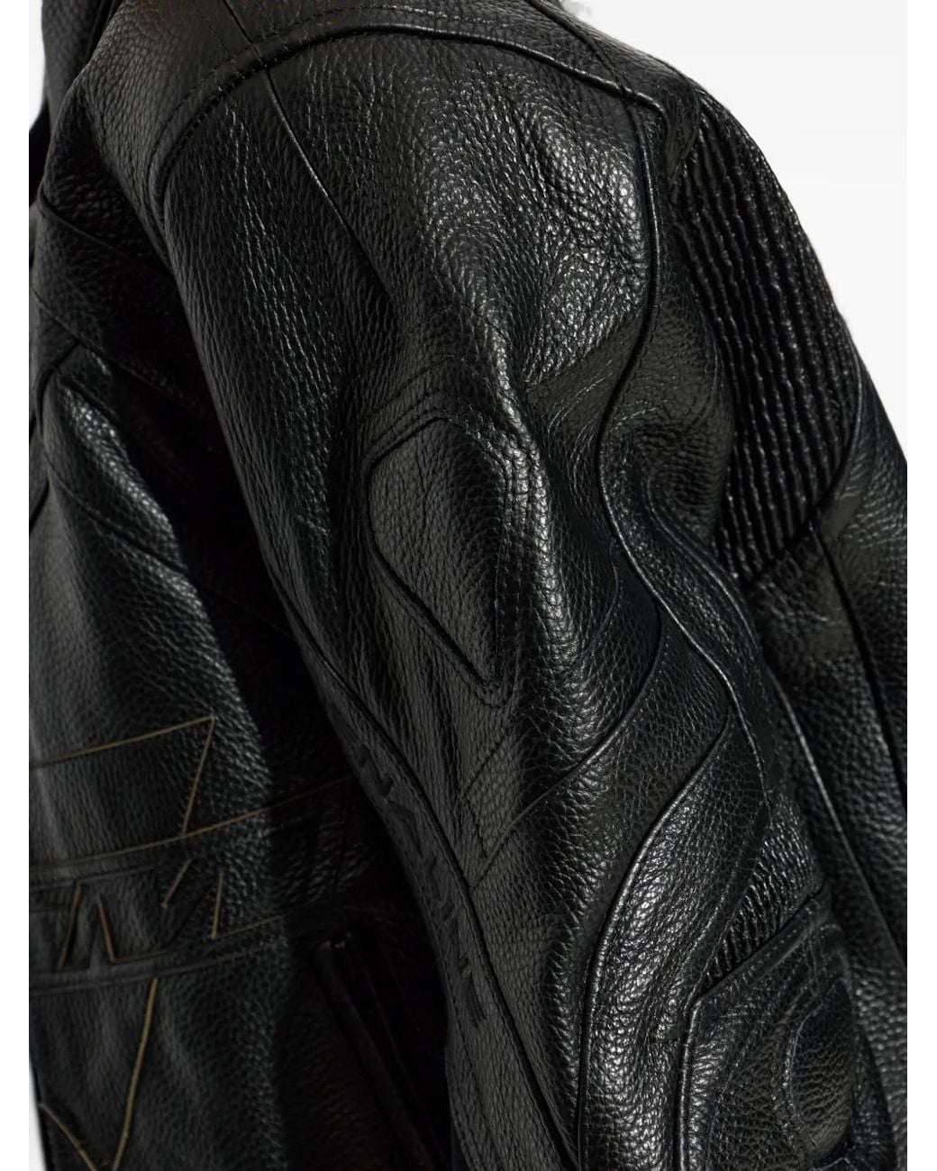 Chaqueta De Piel Con Motivo Vetements de color Black