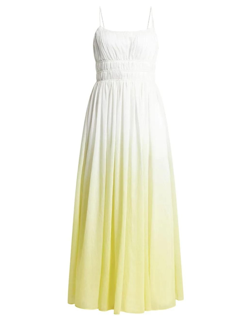 Aje. Yellow Ruched-Detailing Dress