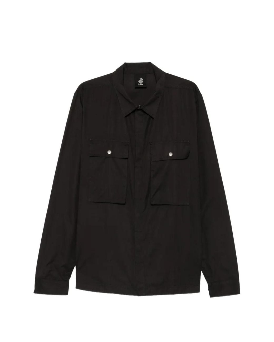 Thom Krom Black Flap-Pocket Long-Sleeve Shirt for men
