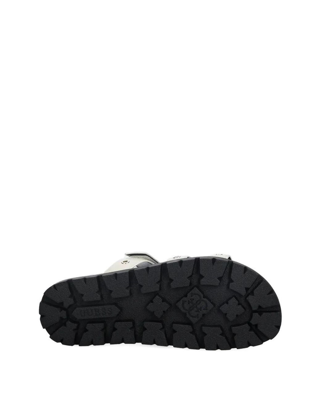 Guess White Eyelet Detail Slide