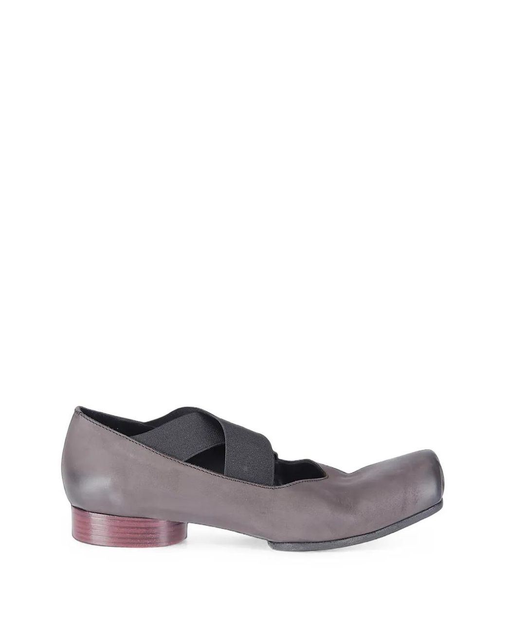 Uma Wang Gray Cross-Strap Ballet Flats