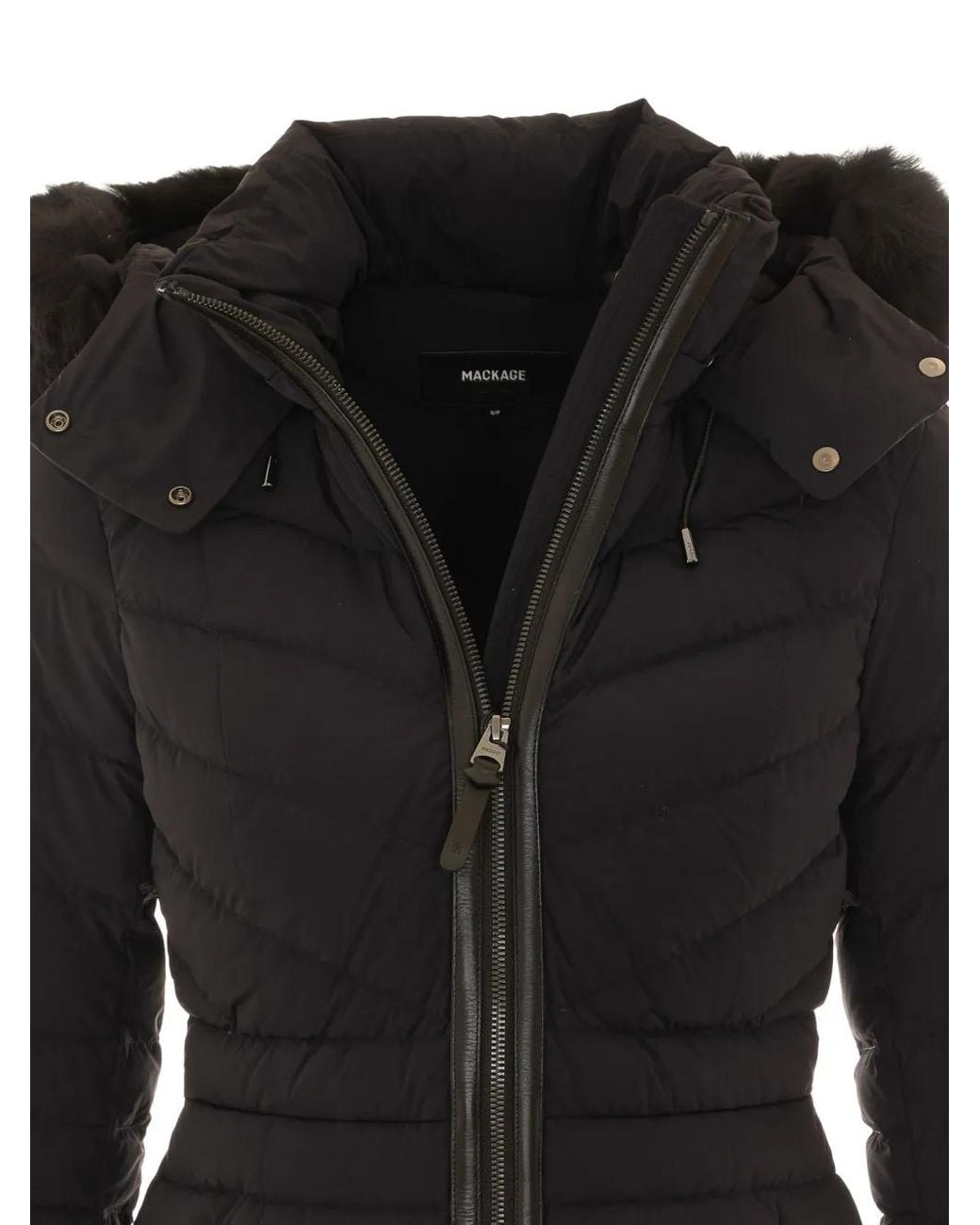 Cappotto Patsy-Shz Con Cappuccio E Bordo di Mackage in Black
