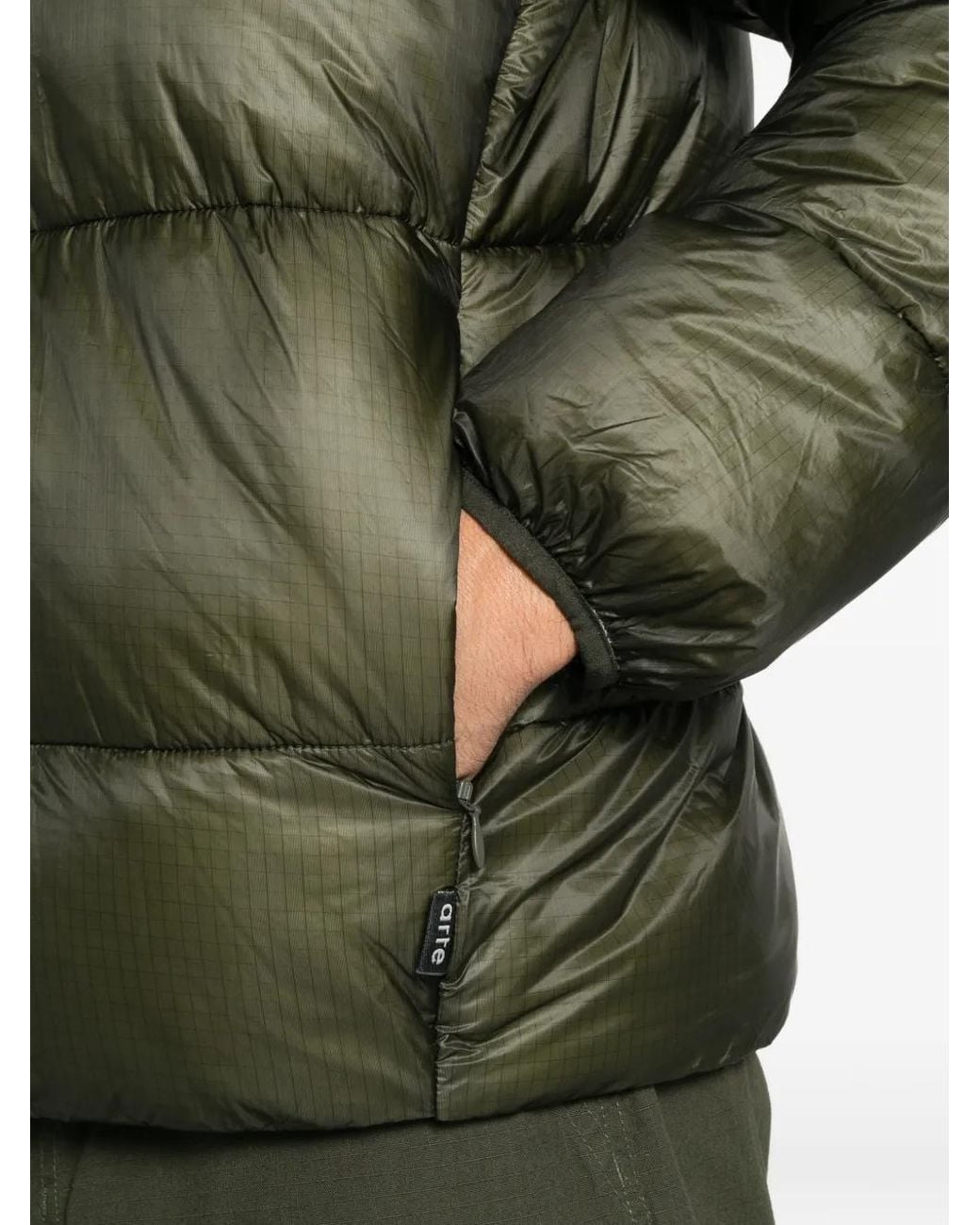 Arte' Green Quilted Hooded Jacket for men