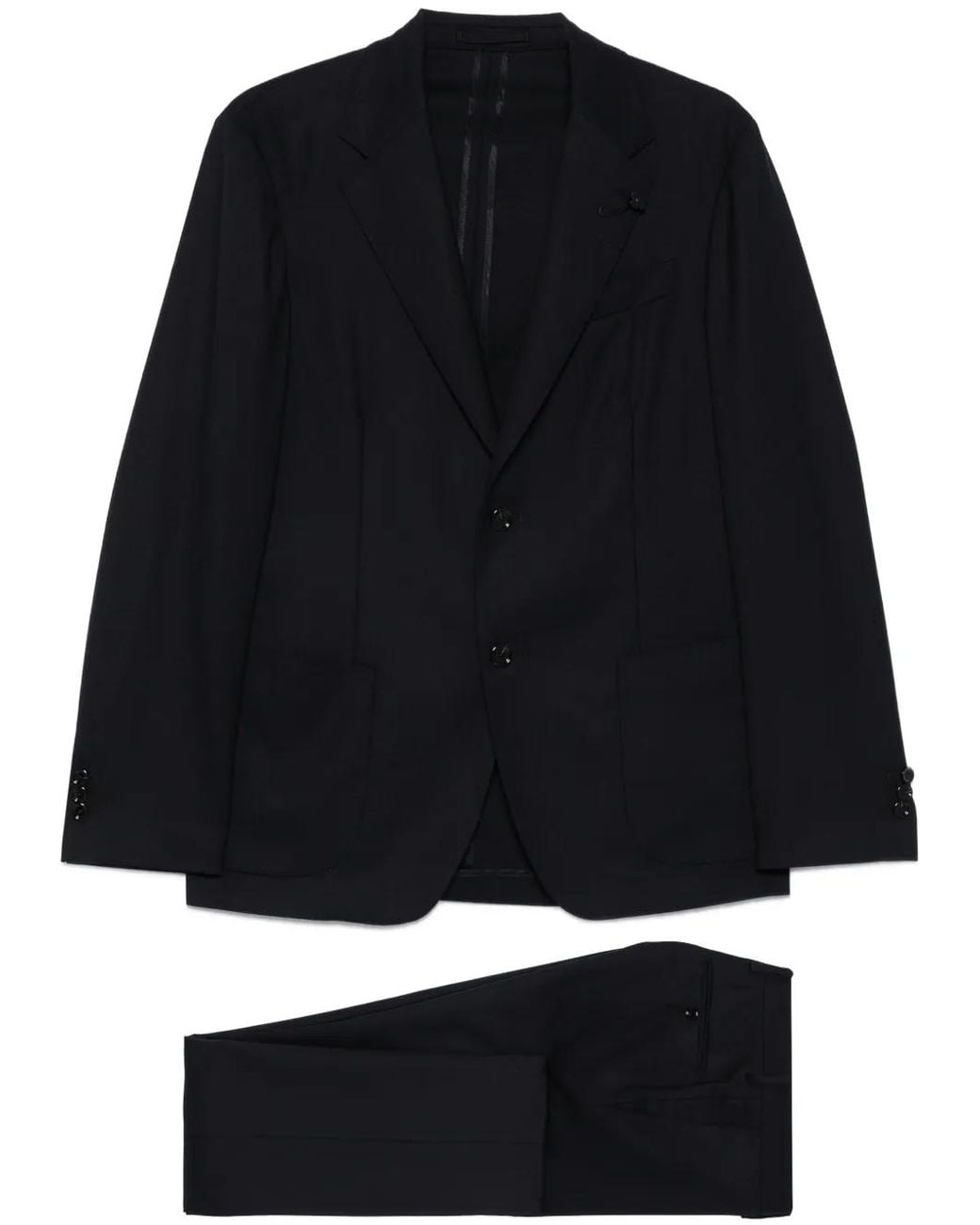 Lardini Black Two-Button Pocket Suit for men