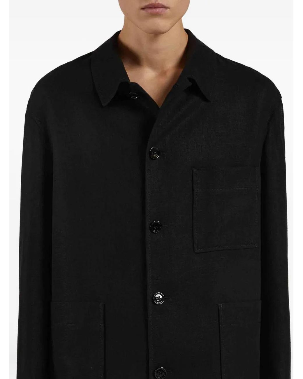 Lardini Shirtjack Met Lange Mouwen in het Black voor heren