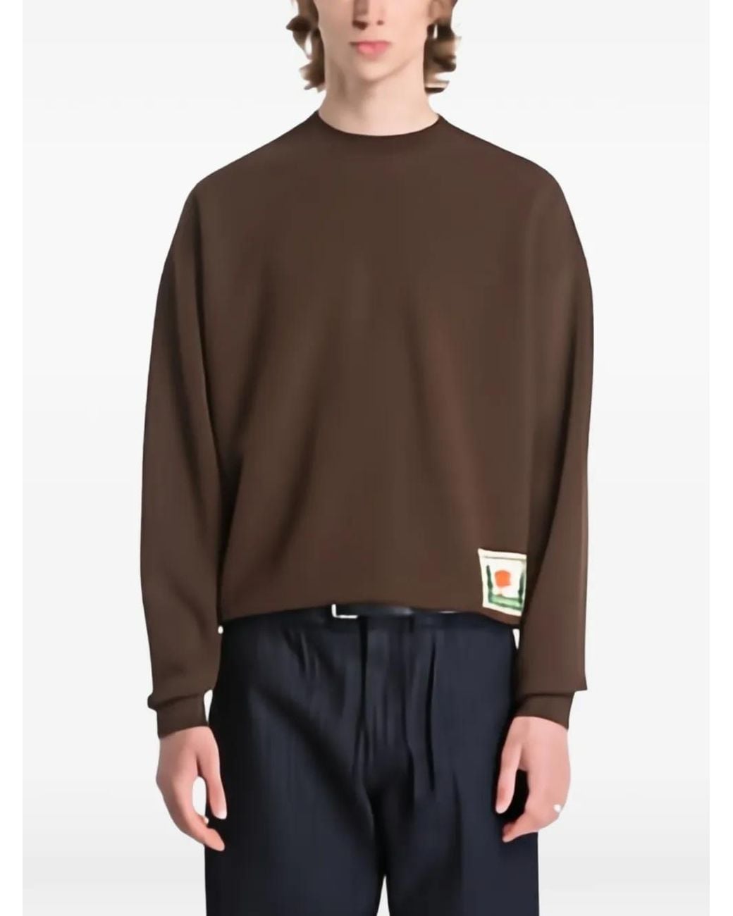 Napapijri Brown Trahus Logo-Patch Sweatshirt for men