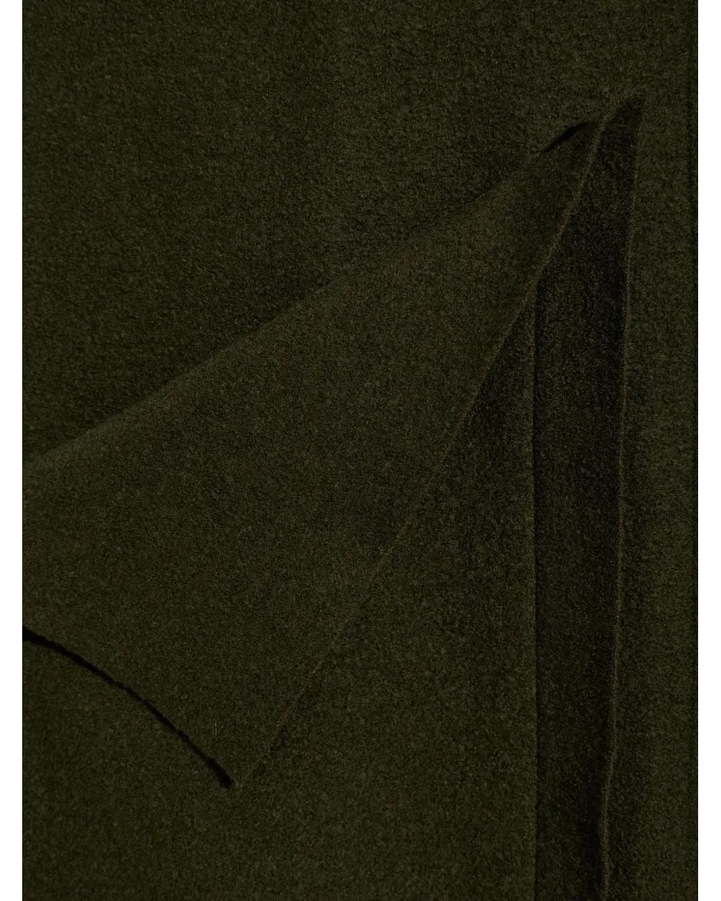 Yohji Yamamoto Green Coat With Stand-Up Collar for men