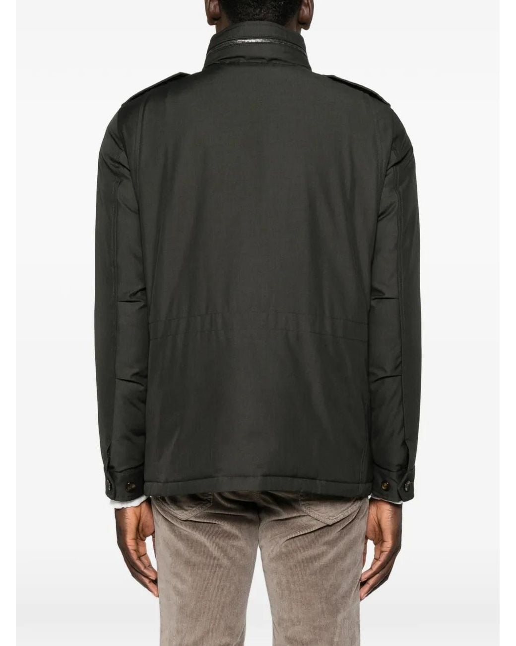 Moorer Black Four-Pocket Epaulette Jacket for men