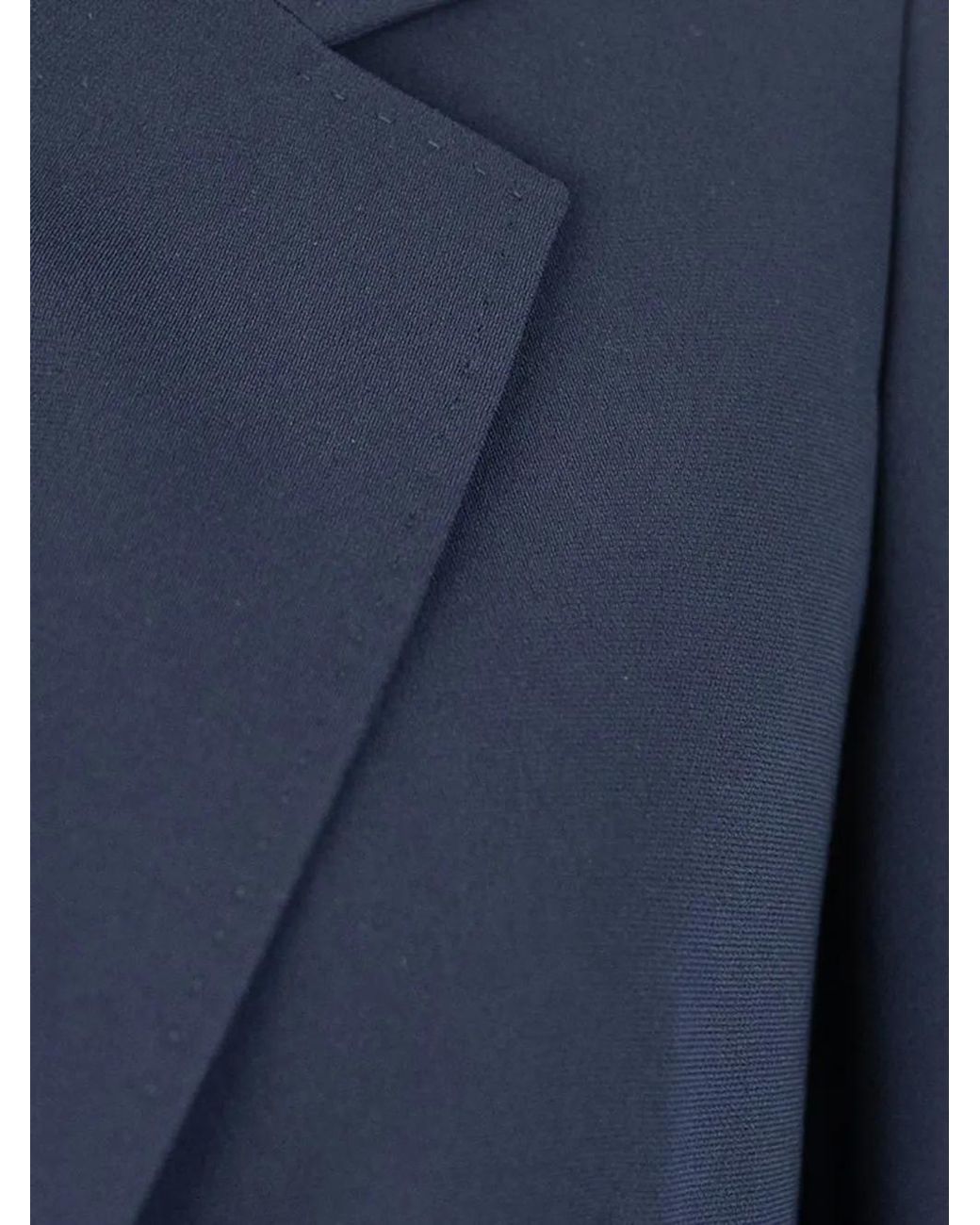 Max Mara Blue Blazer Boutonné À Revers Crantés