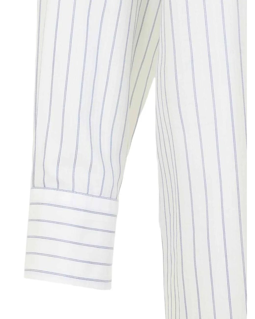 MM6 by Maison Margiela White Pinstripe Zip-Detail Shirt for men