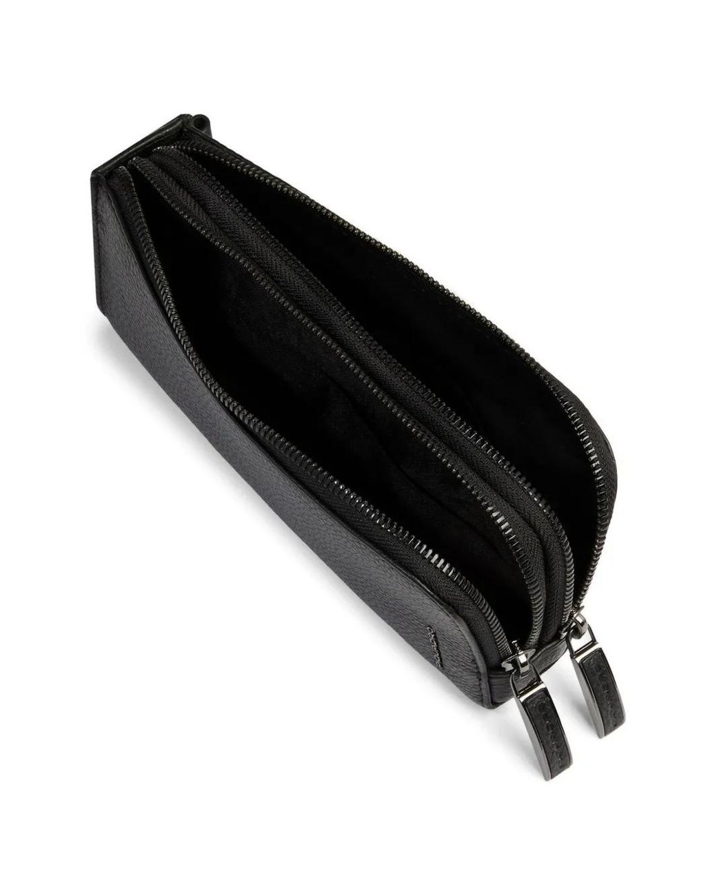 Piquadro Black Grained-Leather Clutch Bag for men