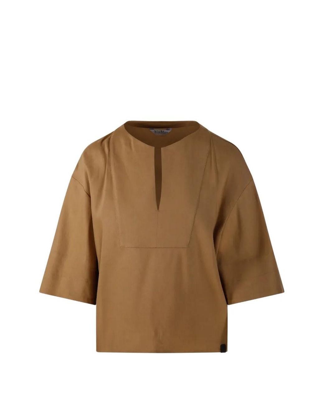Max Mara Natural V-Neck Short-Sleeved Top