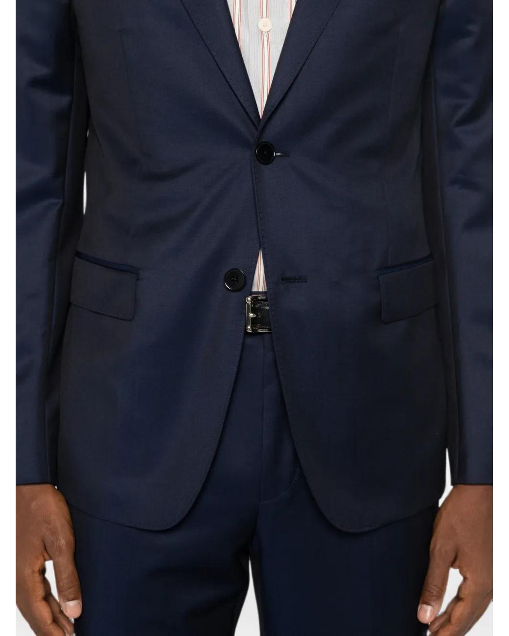 Zegna Blue Single-Breasted Notch-Lapel Suit for men