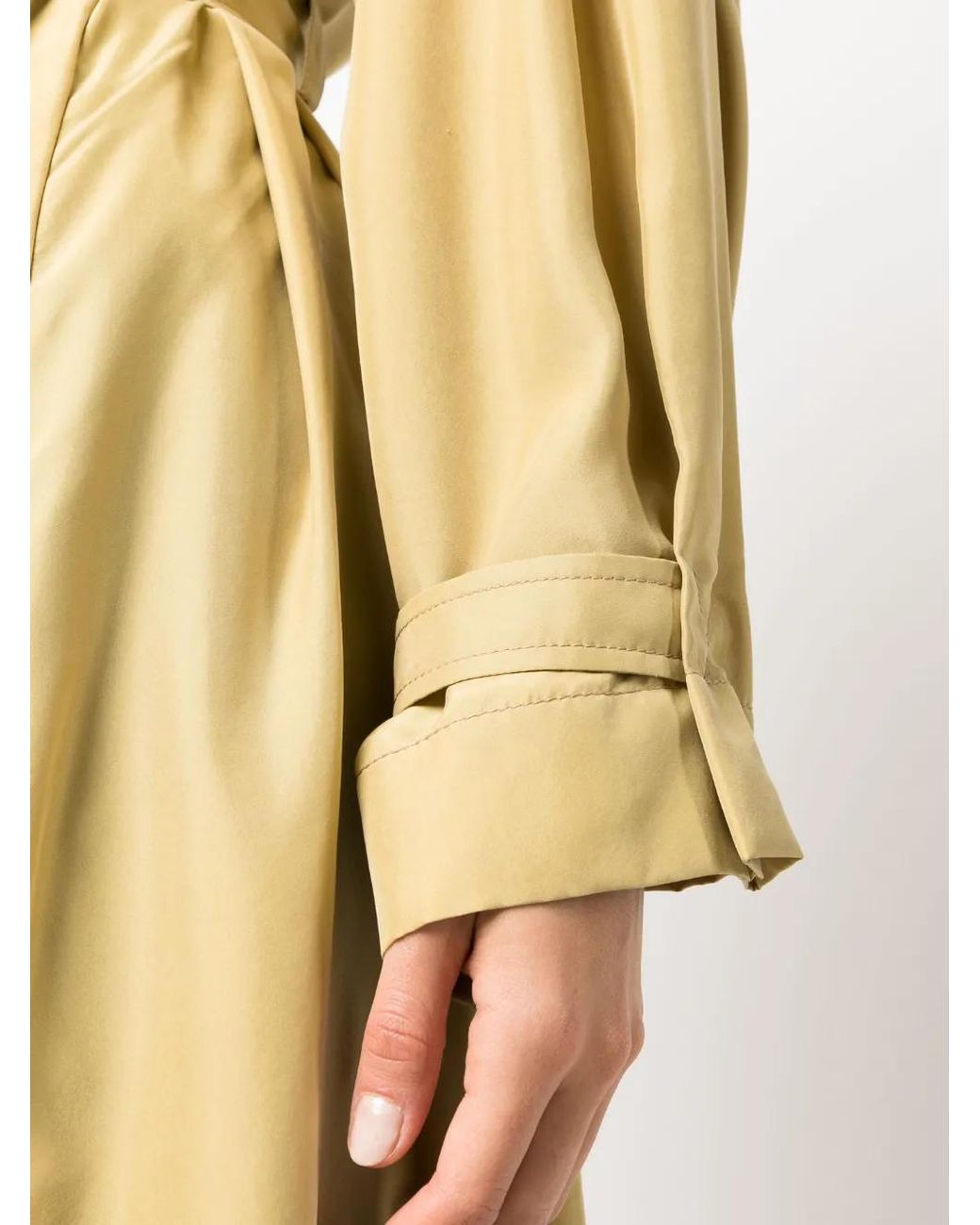 Alberta Ferretti Yellow Shawl-Lapels Silk Trench Coat