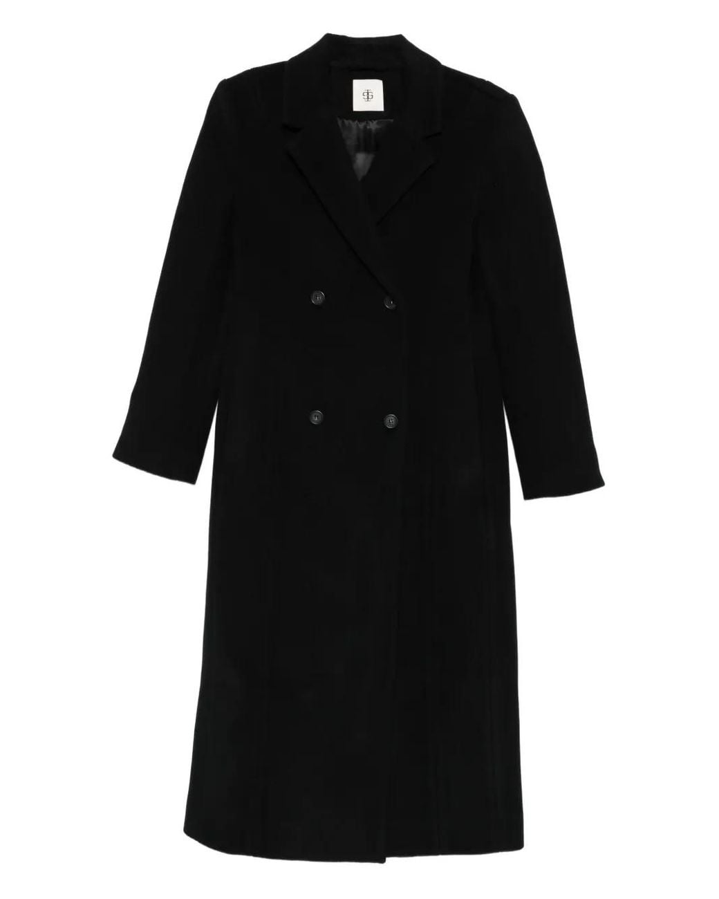 THE GARMENT Black Double-Breasted Midi Coat