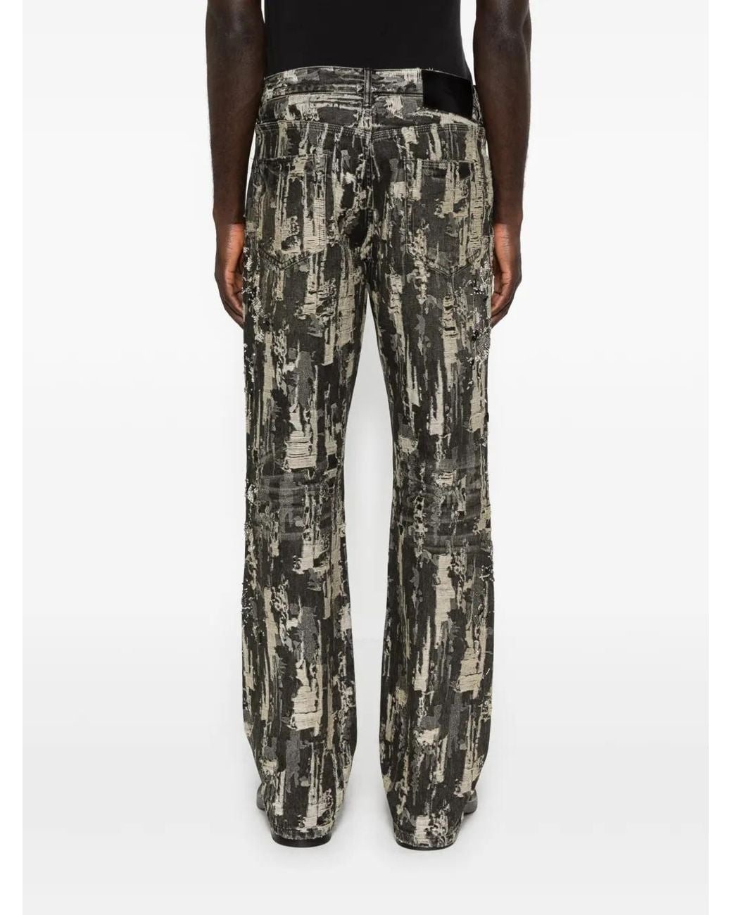Purple Brand Gray P026 Bead Splatter Destroy Pants for men