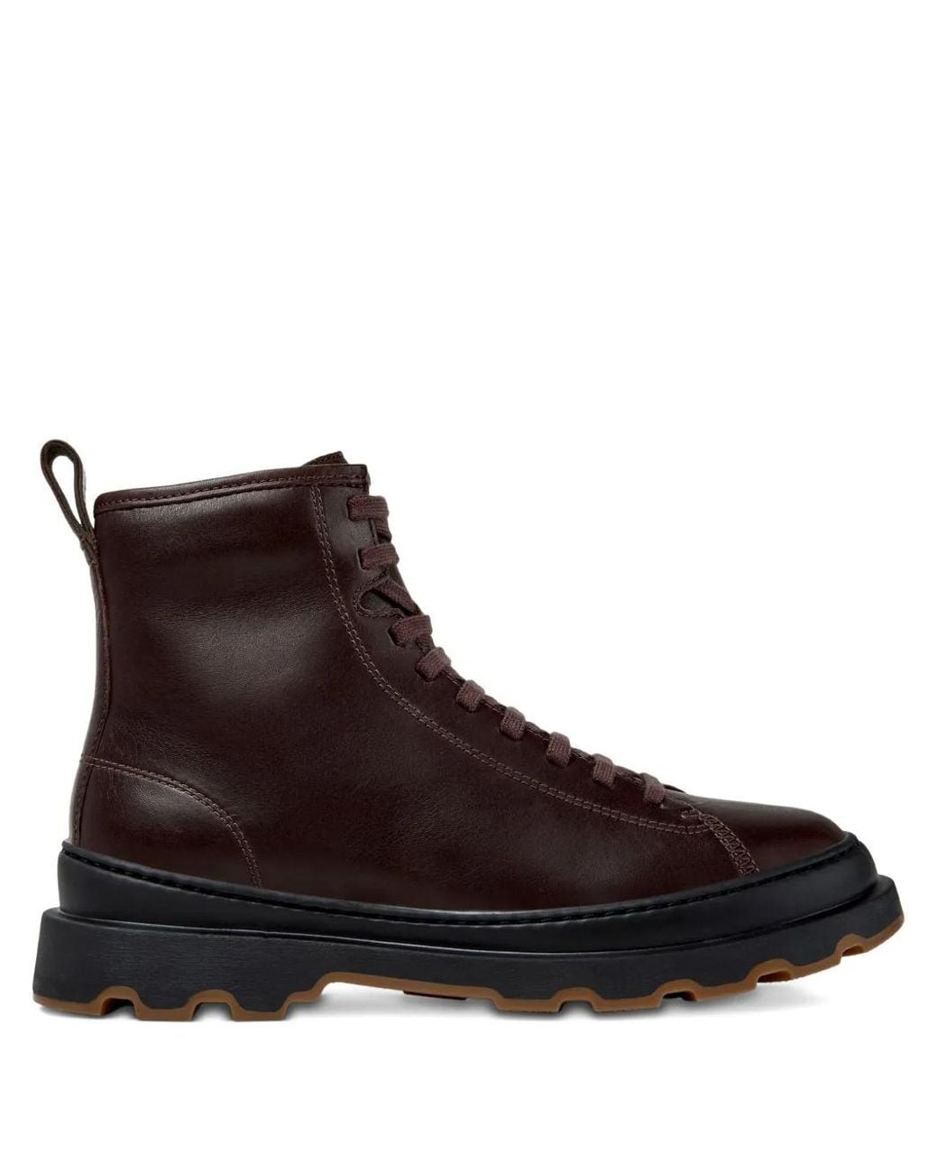 Camper Brown Brutus Lace-Up Leather Combat Boots